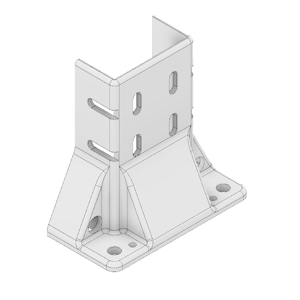 33-4590-1 MODULAR SOLUTIONS FOOT<br>45MM X 90MM (4)SIDED FOOT W/11MM FLOOR ANCHOR HOLES